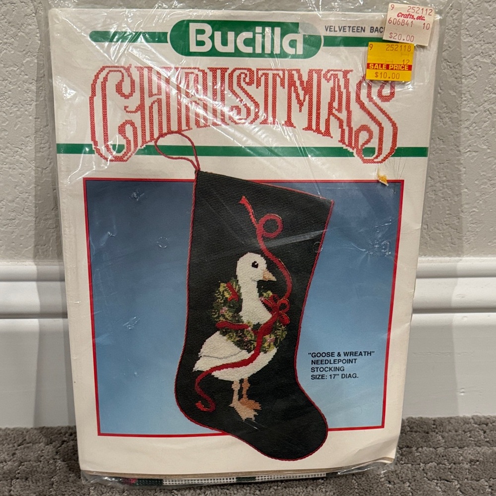 Bucilla Goose & Wreath Needlepoint Stocking Kit-60681